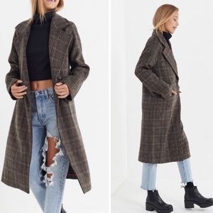 Avec Les Filles Plaid Wool Coat NWT